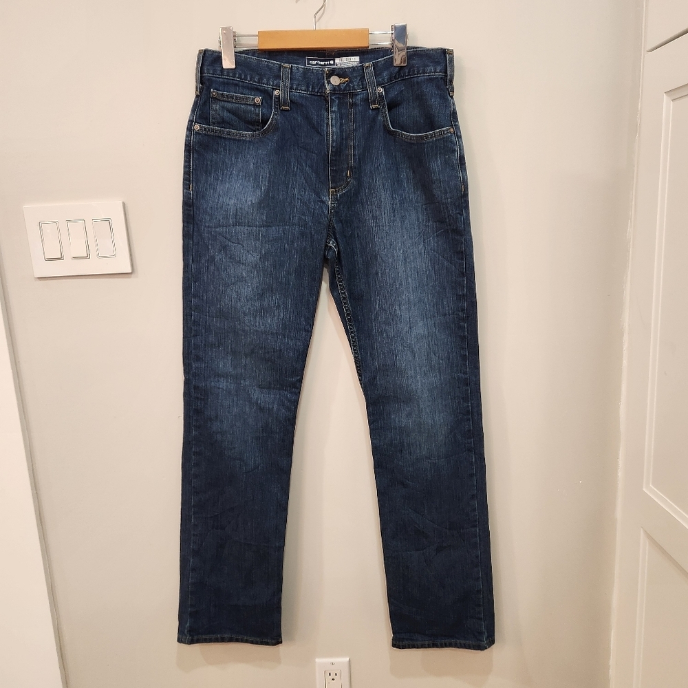 Carhartt Relaxed Fit Bootcut Rugged Flex Stretch Jeans - Mens Size 32x32 Blue